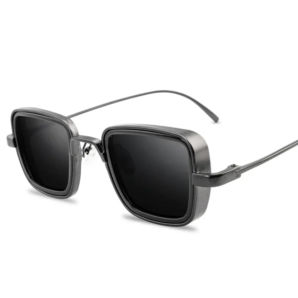 Brand Shades Men Women Sun Glasses UV400 Square Vintage Metal Steampunk Sunglasses