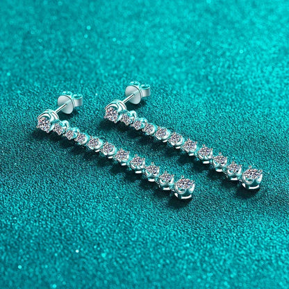 Full Moissanite Earrings for Women S925 Sterling Silver with Gold Plated Ear Stud Wedding Party Luxury Earring Jewelry