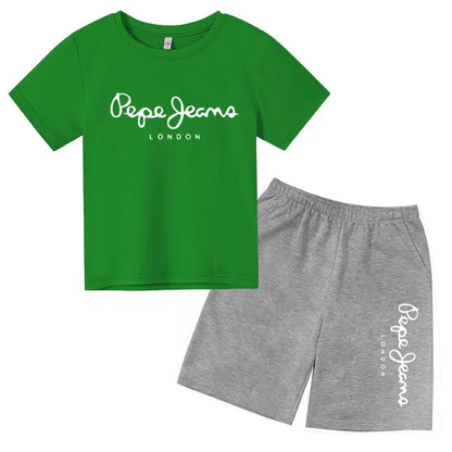 Kids Summer T-shirt Boys Girls Toddler Clothes Charming Letter Print 3-12Y Short Sleevd + Shorts Sports Brand Fashion Casual Set