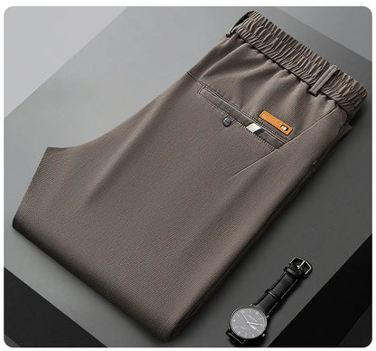 Business Straight Men's Pants Fashion Comfortable Brand Lyocell Soft Trousers Classic Simple Regular Solid Color Slim Pants