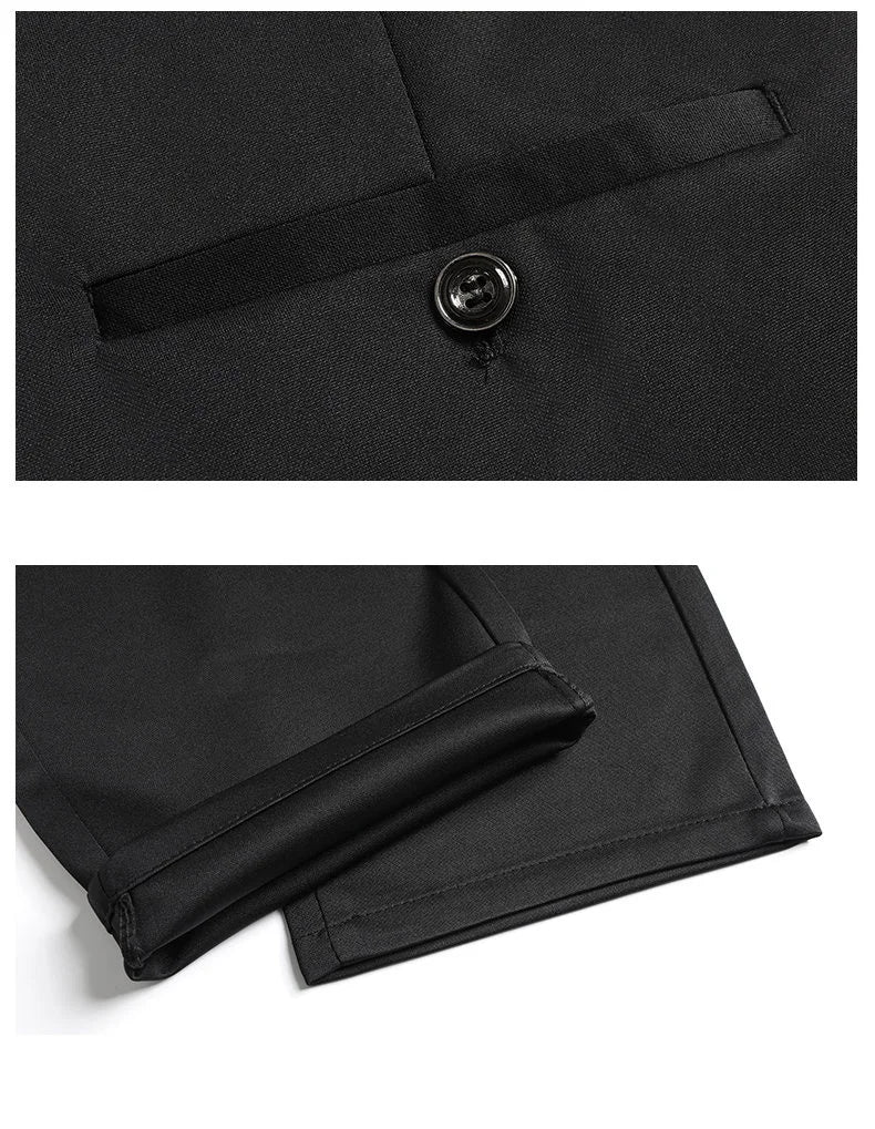 Premium Men's Loose Straight Stretch Trousers – Solid Color Formal Business Pants for All-Day Comfort & Professional Style