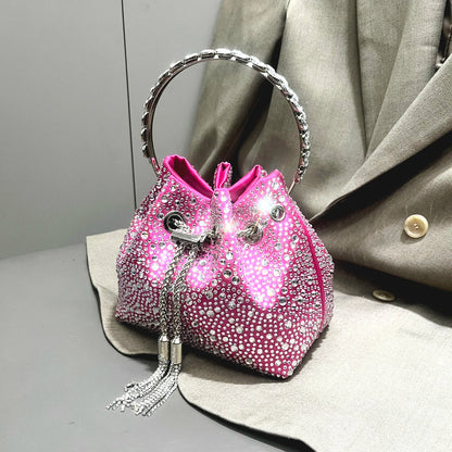 Handle Rhinestones Evening clutch Bag Purses and handbag luxury Designer shoulder bag Shiny Crystal Clutch purse bucket bag