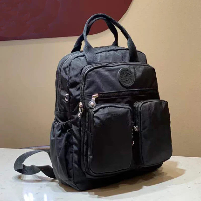 Fashion Woman Backpack Waterproof Nylon Soft Handle Solid Multi-pocket Travel Zipper Feminina School Bags Laptop Backpack