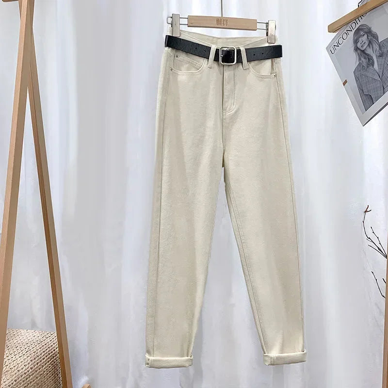 Jeans For Women Clothes Distressed Denim Cotton Pants High Waist Straight Loose Harem Trousers Female Clothes Aesthetic Jeans
