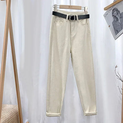 Jeans For Women Clothes Distressed Denim Cotton Pants High Waist Straight Loose Harem Trousers Female Clothes Aesthetic Jeans