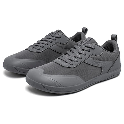 Wide Toe Shoes Mens Womens Minimalist Mesh Artificial Leather Sneakers Lace Up Lightweight Breathable Walking Shoes