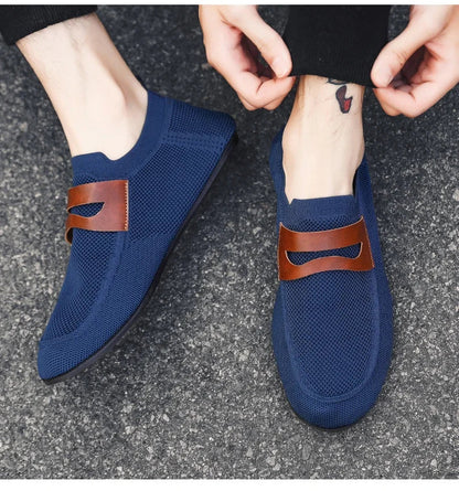 Men's Non Slip Loafers Thin Bottom Breathable Casual Slip on Lightweight Fashion Loafer Comfortable Driving Office Shoes