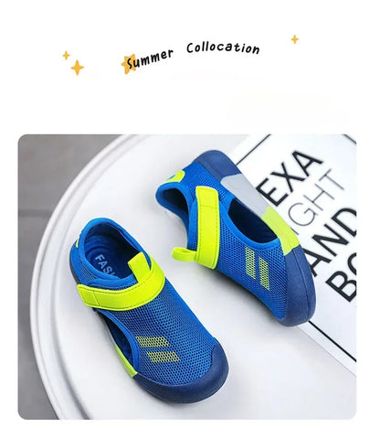 New Children Casual Mesh Shoes Boys Beach Sandals Kids Lightweight Closed Toe Baby Sport Sandals for Girls Eu Size 23-36