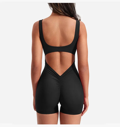 One-Piece Yoga Jumpsuit Skinny Short Sportswear Woman Gym Clothing Workout Clothes Fitness Stretch Bodysuit For Women tracksuit