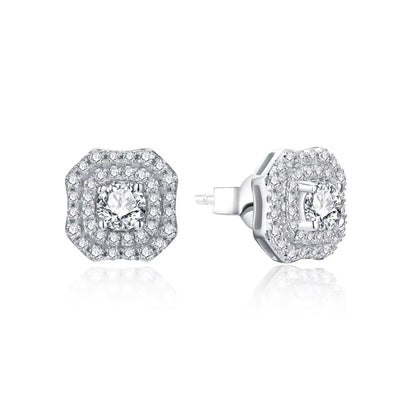 Luxurly D VVS1 Color Moissanite Stud Earrings For Women Top Quality 100% 925 Sterling Silver Sparkling Wedding Jewelry