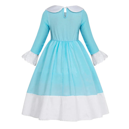 Rosalina Dress Girls Peach Cosplay Kids Party Princess Costume Birthday Blue Dresses Children Clothing