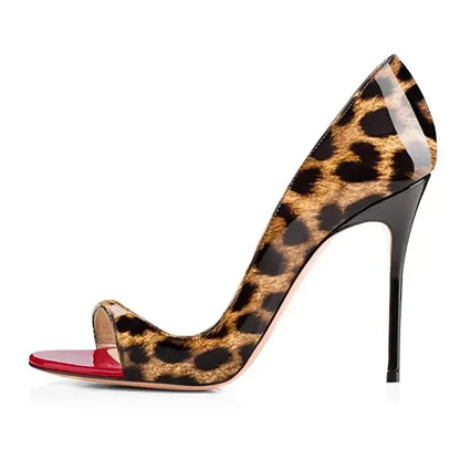 New black patent leather and red lining 12cm sexy fish mouth shoes, shallow mouth super high heels, plus size shoes 33-46