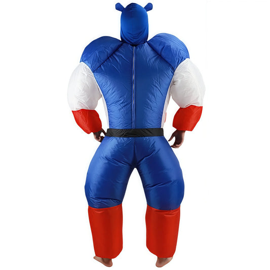 Adult Thick US Team Inflatable Suit Green Muscle Style Cosplay Stage Performance Costume