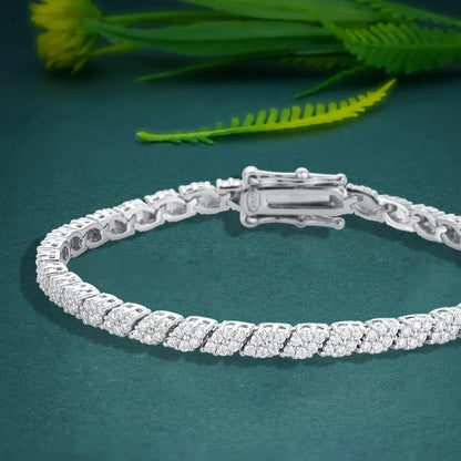 Shape Full Moissanite Tennis Bracelets for Women Men S925 Silver D Color Sparkling Diamond Bangles with Certificate