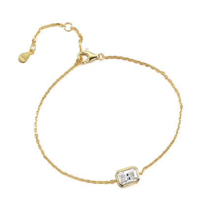 1CT Solitaire Diamond Moissanite Bubble Bracelets For Women 925 Silver Plated 18k Minimalist Charm Wrist Chain Adjustable