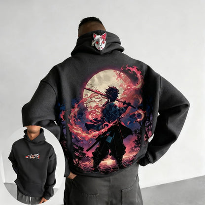 Demon Slayer Men's Hoodie Sweatshirt Kamado Tanjirou Anime Spring Autumn and Winter Boy Warm Long-sleeved Parent-child Outfit