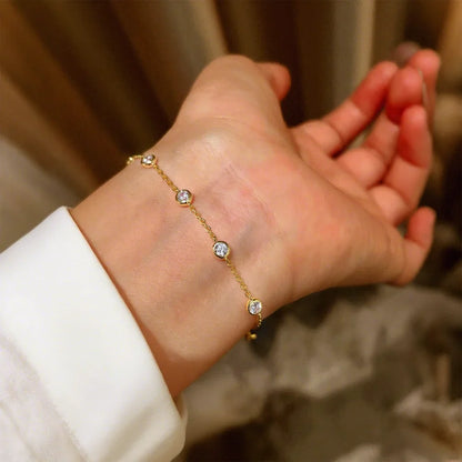 Full 0.1CT 3mm D Color Moissanite Diamond Link Bracelet for Woman 925 Silver Plated 18k Adjustable 15-20cm Chain Bracelets