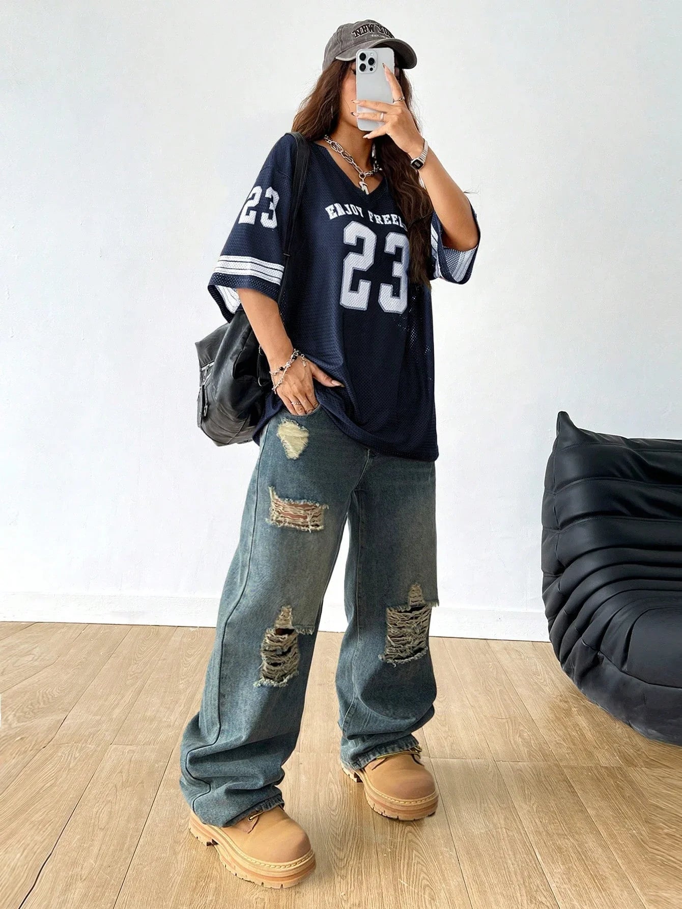 Women Los Angeles jerseys Coolane Summer Drop Shoulder Oversized Football Jersey Tee With Letter Print Couple Same Style