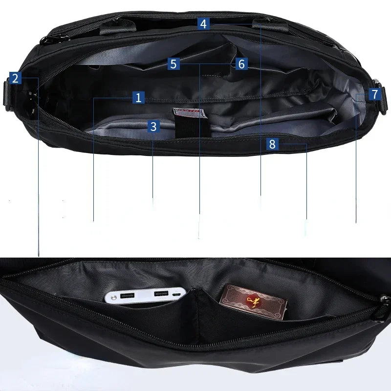 File Bag Carrying Briefcase Men's Business Bag Lawyer Office Computer Bag Horizontal Shoulder Crossbody Bag Men Bag