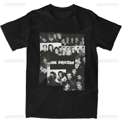 One Directions Women Print T-Shirts Rapper Short Sleeve T Shirt Hip Hop Vintage Singer Tops Summer Cotton Unisex Tees Clothing