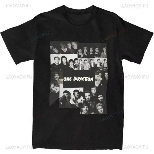 One Directions Women Print T-Shirts Rapper Short Sleeve T Shirt Hip Hop Vintage Singer Tops Summer Cotton Unisex Tees Clothing