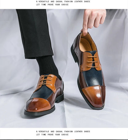 Trend Social Leather Shoes Men Classic Casual Business Leather Shoes Retro Men's Dress Shoes High Quality Office Wedding Leather