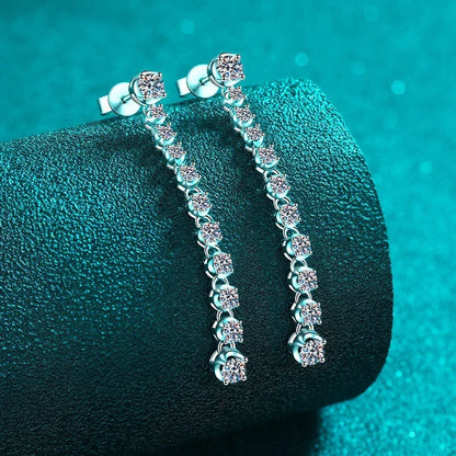 Full Moissanite Earrings for Women S925 Sterling Silver with Gold Plated Ear Stud Wedding Party Luxury Earring Jewelry