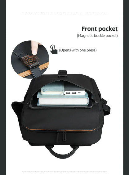 Stylish Business Backpack for Men Waterproof 15.6 inch Flap Laptop Backpack Multiple Pockets Casual Daypack for Work School
