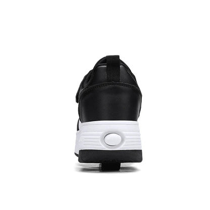 Ultra-Light Leathe Two Wheels Children's Sport Roller Skate Shoes for Kids Boys Girls Walking Running Sneakers Outdoor for Women