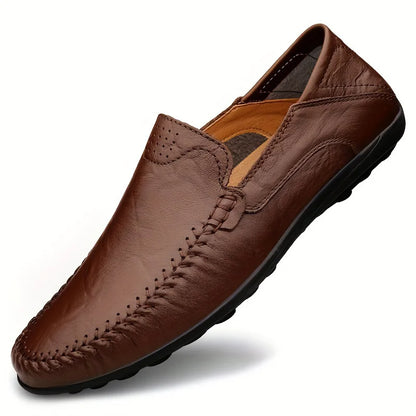 Men's Business Casual Shoes Leather Stitching Comfortable Breathable Rubber Bottom Second Layer Cowhide