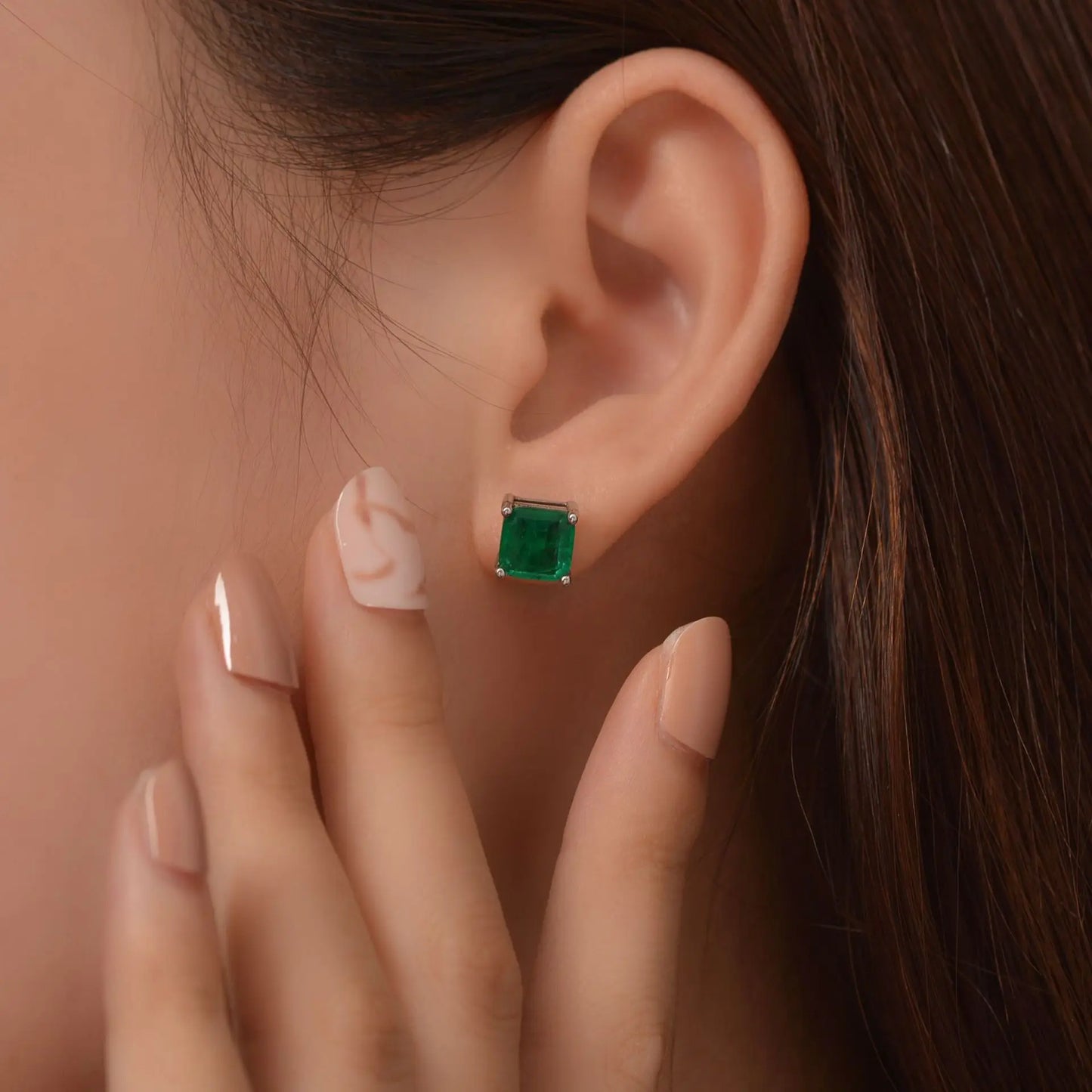 7*7mm emerald Stud Earrings for Women S925 Sterling Silver Lab Paraiba Tourmaline Gemstone Wedding Earrings Fine jewelry