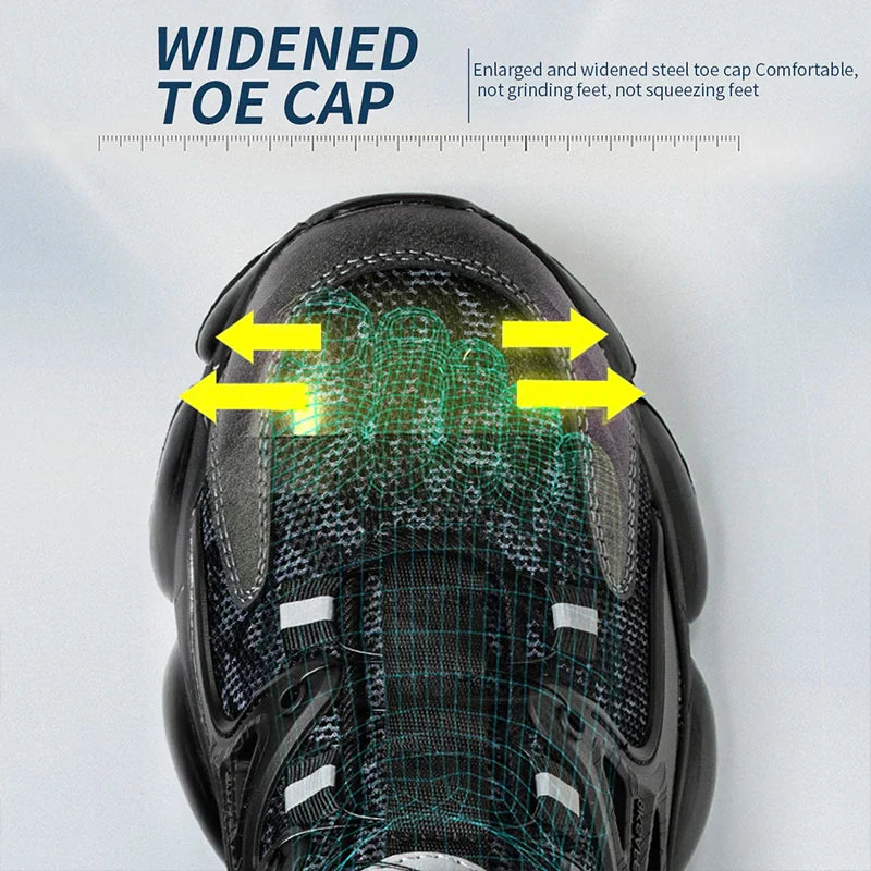 Men's Safety Shoes Air Cushion Protection Safety Boots Fashionable Casual Shoes Breathable Odor Protection Men's Work Shoes