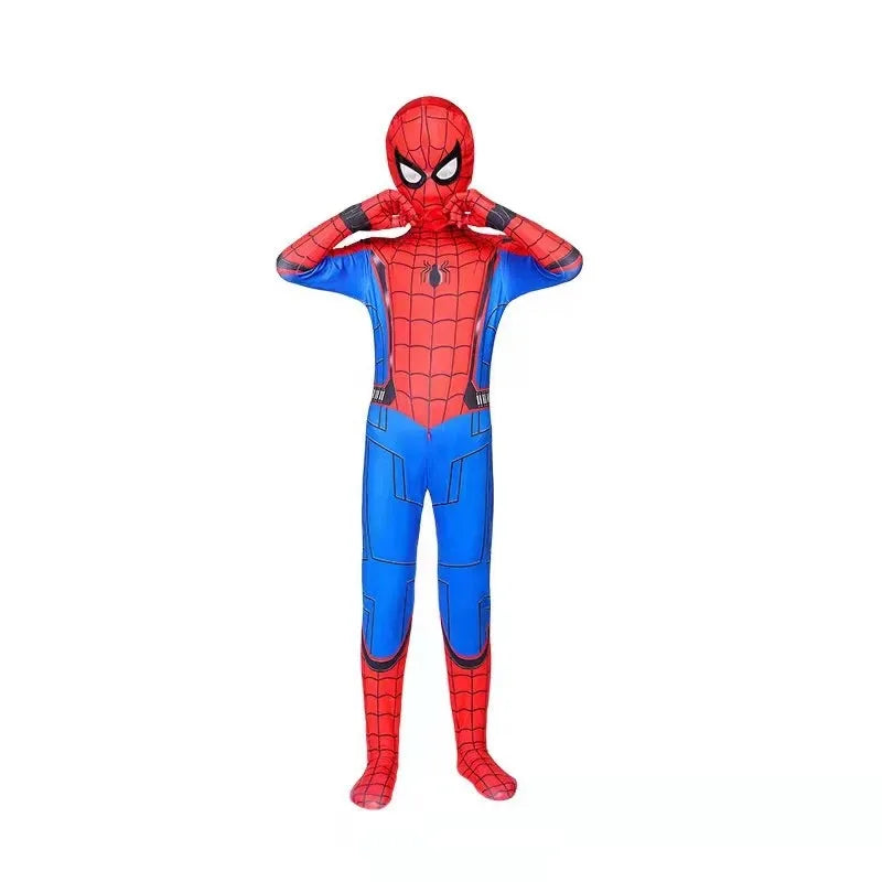 Kids Superhero Spiderman Cosplay Costume Iron Man Black Panther Zentai Jumpsuit Bodysuit Halloween Party Costumes for Boys Girls