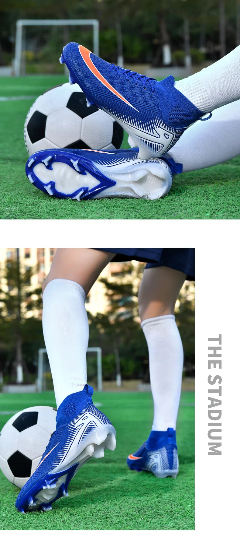 Men Football Boots Professional Soccer Cleats Non Slip Resistant Training Shoes Outdoor Match Sneakers Adult Teenagers Athlete