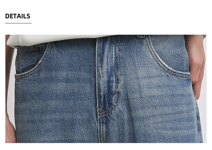 Fashion Men's Heavyweight 369g Bamboo Lyocell Jeans For Men's Spring And Autumn 2026 New Clanfit Straight Casual Pants