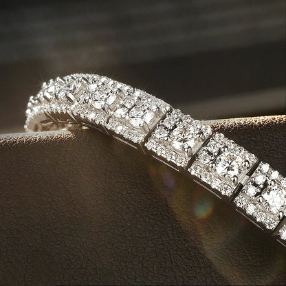 Full Moissanite Tennis Bracelet For Women S925 Sterling Silver Pear Pass Diamond Test Sparkling Luxury Fine Jewelry Gift