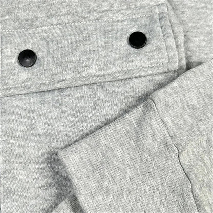 A stylish, casual and fitness two-piece set for men's autumn and winter 2025: zipper hoodie, long-sleeved pullovers and jogging