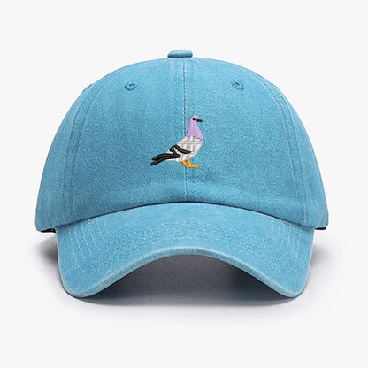 Embroidery Pigeon Design Spring vintage Baseball caps Men Women Water Washed Sunscreen Sun Hat Sports Fishing Sunshade Dad Hat