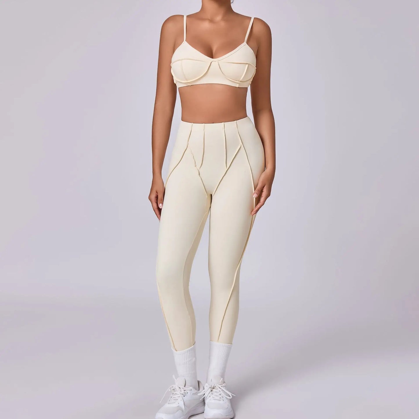 Yoga Sports Fitness Sets High Waist Hip-lifting Trousers Open Back Bra Suit Casual Running Workout Gym Leggings Sexy Sets Women