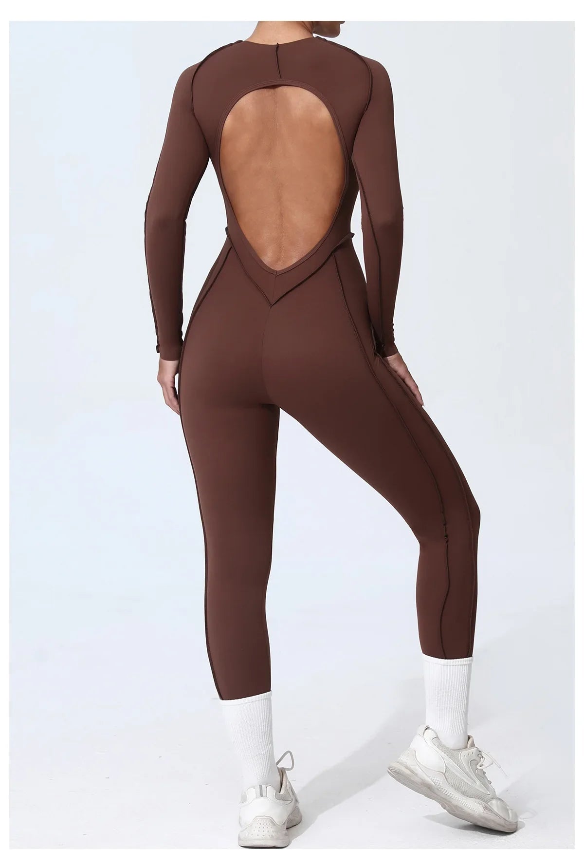 Women's High Elasticity Sports Bodysuit Kit Yoga Fitness Jumpsuit Open Back Hip-Lift Outdoors Gym Workout Sexy Fitness Outfit