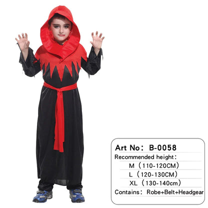 Halloween Vampire Cosplay Costume for Kids Carnival Party Dress Up Outfit Children Role Play Vampiran