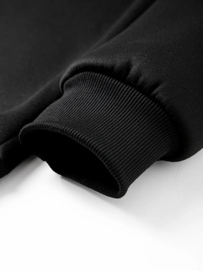 Men's Half Button Hoodie Thicken Winter Hooded Sweatshirts Retro Warm Fleece Knit Sweater Outdoor Running Sports Casual Pullover