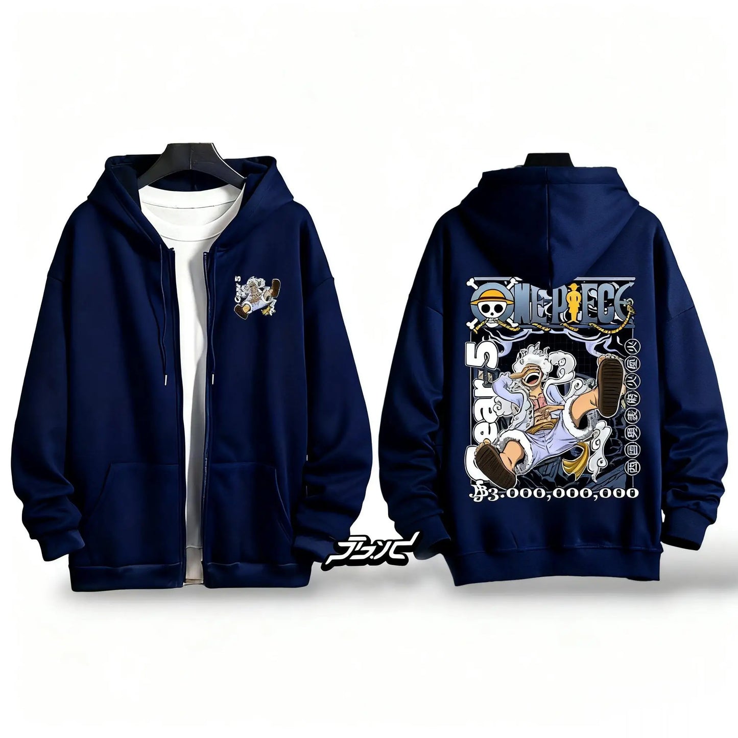 One Piece Gear 5 Luffy Anime Hooded Sweatshirt Men Women Zip Up Jacket Streetwear Casual Pullover Autumn Cartoon Graphic Hoodie