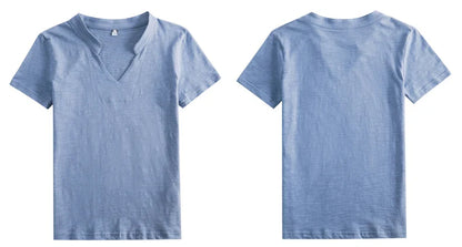 Summer Bamboo Cotton T-Shirt Cotton Women V-Neck Soft Tshirts Female Basic Fashion Classic S-3XL Ladies Tops