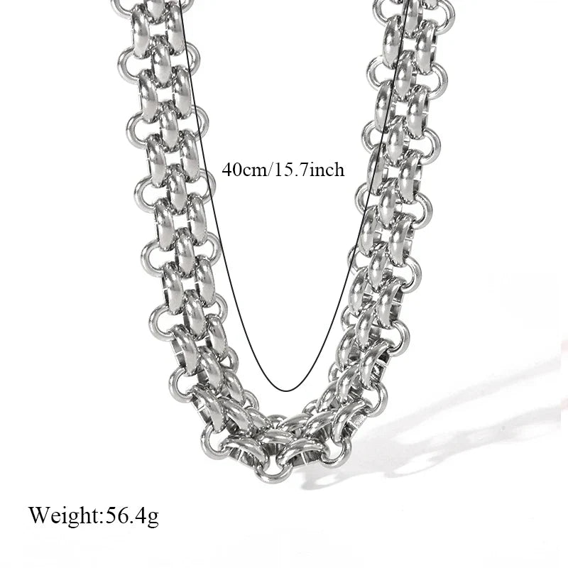 316L Stainless Steel Gold Silver Color Thick Chain Necklace For Women Fashion Cuban Neck Chain Waterproof Jewelry Gift