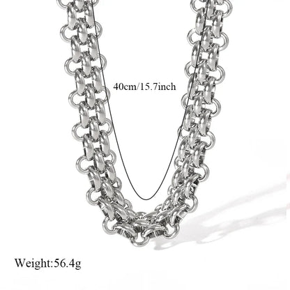 316L Stainless Steel Gold Silver Color Thick Chain Necklace For Women Fashion Cuban Neck Chain Waterproof Jewelry Gift