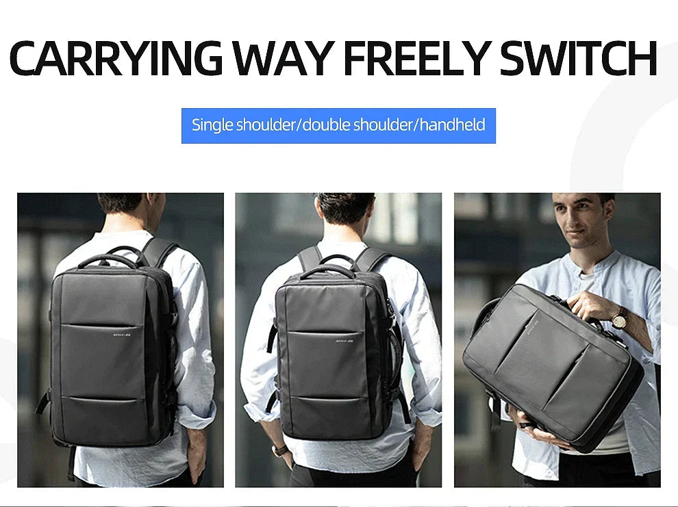 Business Backpack for Men Waterproof Anti-Theft 15.6” Laptop Backpack Casual Large Capacity Expandable Travel Bag Short Trip