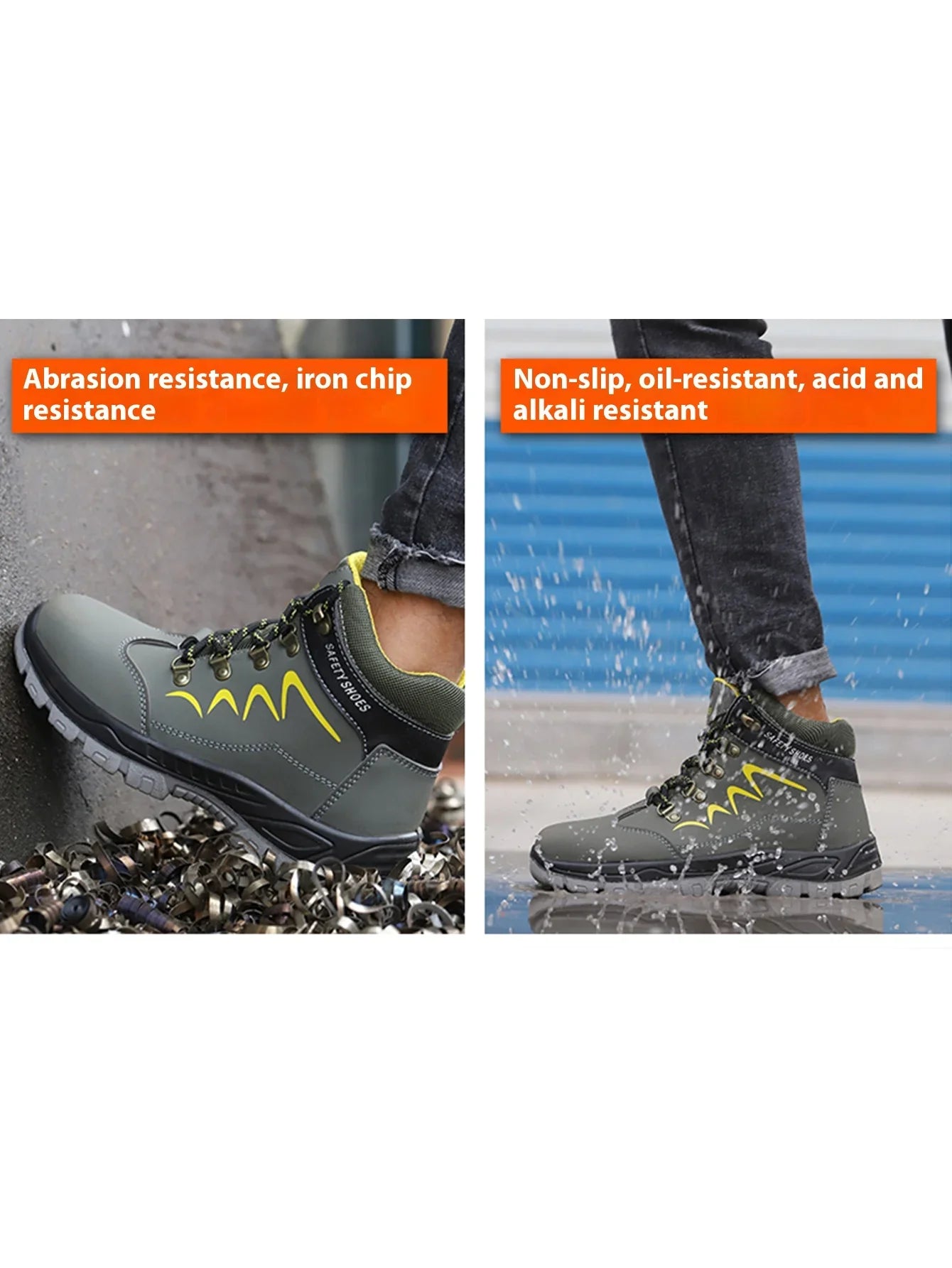Waterproof Men's Safety Work Boots Steel Toe Shoes Anti Impact And Anti-Puncture Outdoor Adventure Hiking Industrial Boots