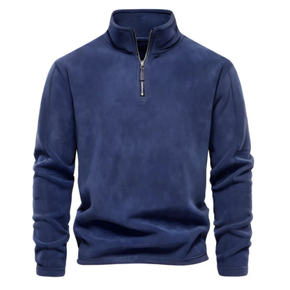 Thicken Warm Fleece Jacket for Men Zipper Neck Pullover Men's Sweatshirt Soft Shell Mens Jacket
