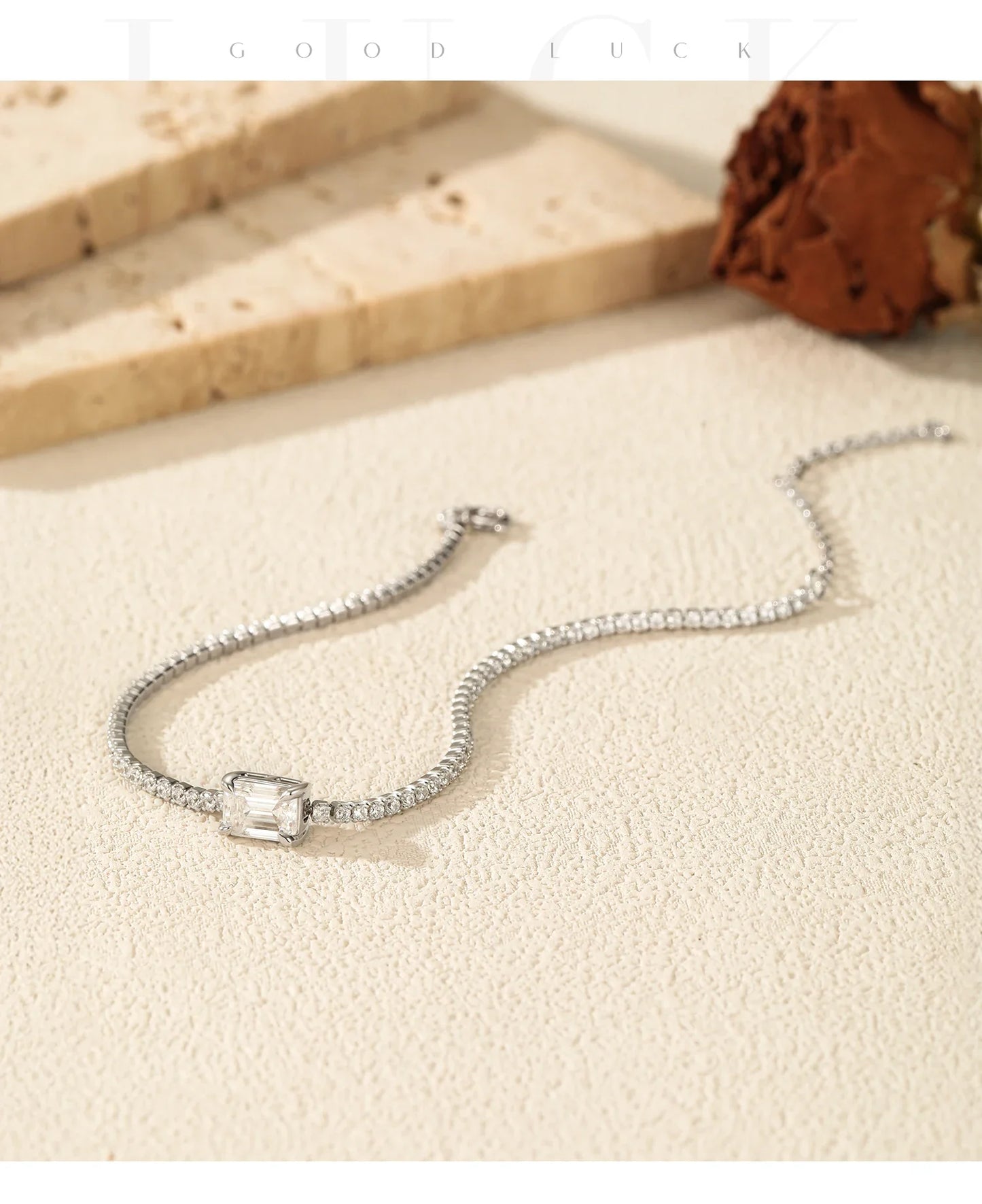 1CT Emerald Cut D Color Moissanite Tennis Bracelet 925 Sterling Silver Wedding Elegant Bracelets For Women Daily Jewelry